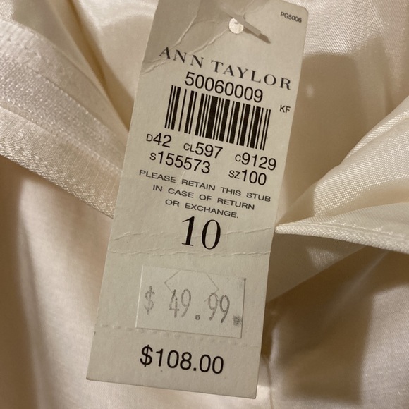 NWT Ann Taylor Cream silky trousers - Size10 - Picture 5 of 5